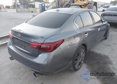 2021 Infiniti Q50 Red Sport 400 z USA, uszkodzony, nr VIN JN1FV7DP7MM850172